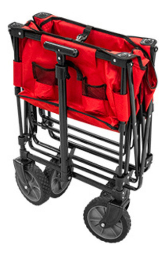 Carrito Vagón Plegable Rojo Con Estructura De Acero Para 80k