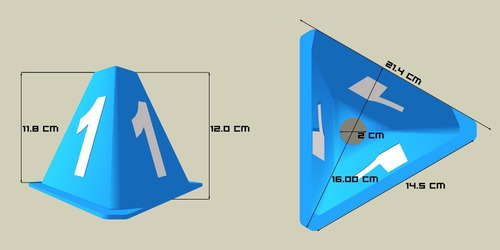 70 Conos Triangular De Identificación Y Control Vehicular