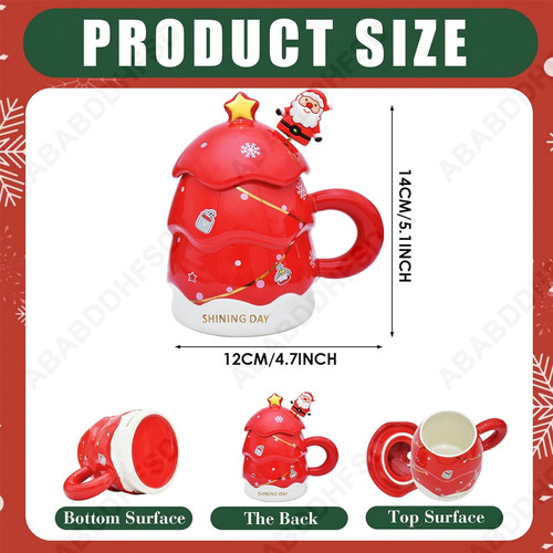 Taza De Café De Cerámica Festiva, Taza De Árbol De Navidad