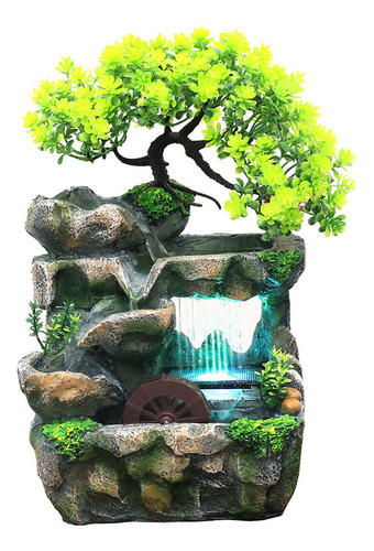 Fonte De Água De Mesa De Resina Com Mini Cachoeira Leve De
