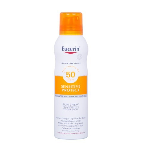 Imagen 1 de 1 de Protector solar Eucerin Sensitive Protect Toque Seco en spray FPS50 x 200 ml