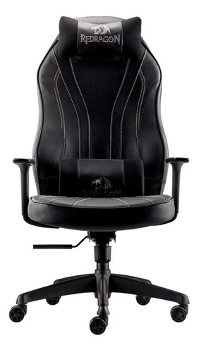 Silla de escritorio Redragon Metis C101 gamer ergonómica  negra con tapizado de cuero sintético
