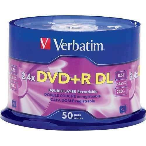 Disco virgen DVD+R DL Verbatim de 8x por 50 unidades