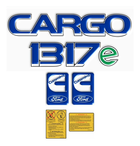 Kit Adesivo Emblema Compatível Ford Cargo 1317e Caminhão