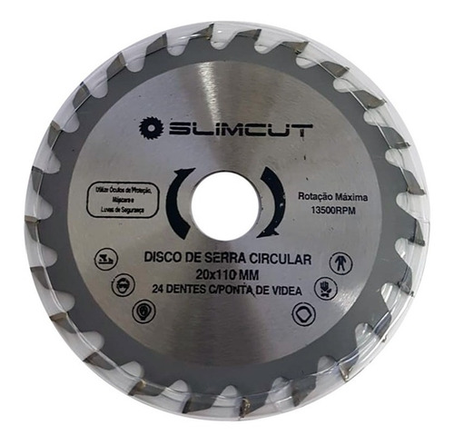 Imagem 2 de 3 de Disco De Serra Circular 7.1/4 20x185mm 24 Dentes Ponta Videa