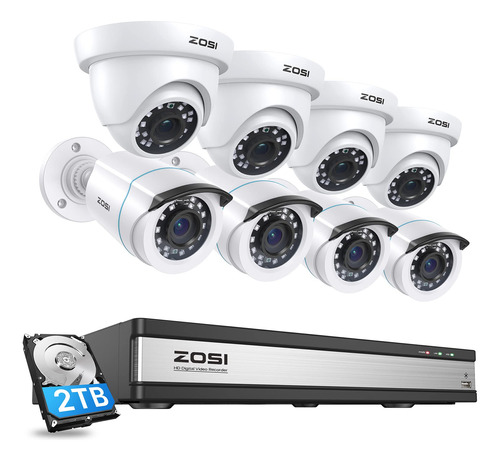 Zosi Sistema Completo De Camara De Seguridad Para El Hogar D