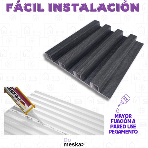 Revestimiento Wpc Muros Lambrín 3d Set 12 1mx16cm Inmatmex