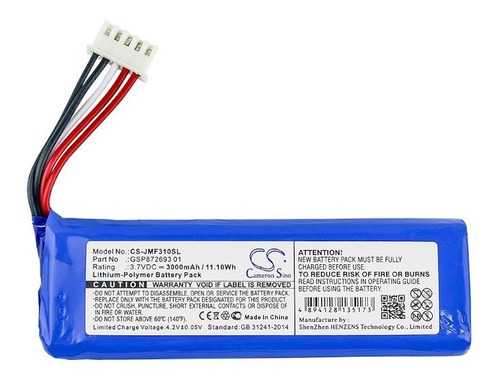 Bateria P/ Parlante Jbl Flip 4 Special Edition Gsp872693 01
