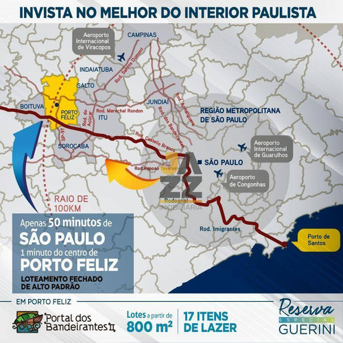 Imagem 23 de 28 de Terreno À Venda, 1462 M² Por R$ 950.683 - Portal Dos Bandeirantes - Ii - Porto Feliz/sp - Te3594
