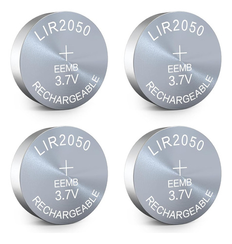 4pack Lir2050 Rechargeable Battery 3.7v Lithiumion Butt...