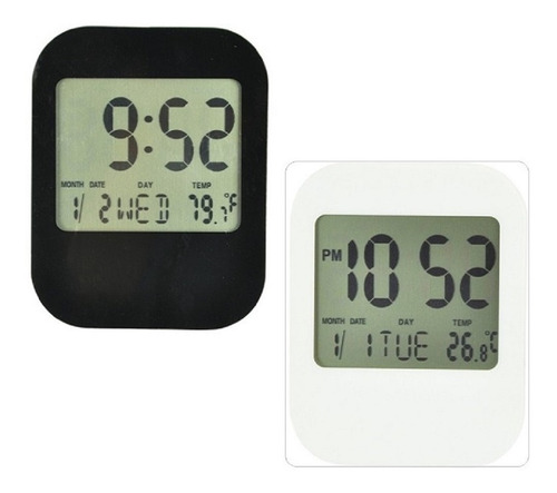 Reloj Despertador Alarma Square Temperatura C/pilas V.crespo