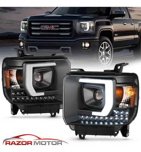 Par Faro Negro Led Gmc Sierra 2500 Hd Denali 2018 6.0l