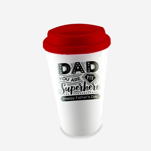 Imagen 6 de 9 de Vaso Térmico De Cerámica Regalo Día Del Padre 12oz Tapa Goma