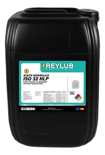 Aceite Hidraulico Reylub Iso 32 Hlp 20lt