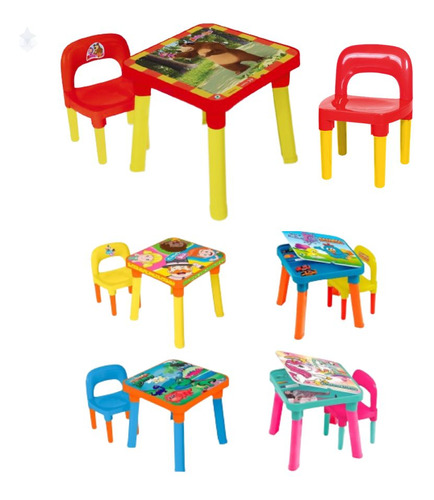 Mesinha Infantil 02 Cadeirinhas Mesa Cadeiras Criança