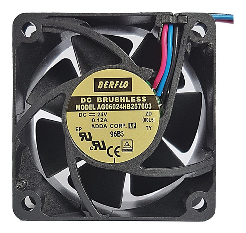 Imagem 1 de 6 de Cooler Micro Ventilador 60x60x25mm 24v Rolamento Duplo 60x60