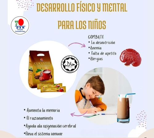 Cocozhi Dxn - Cacao/chocolate C/ Ganoderma - Para Niños