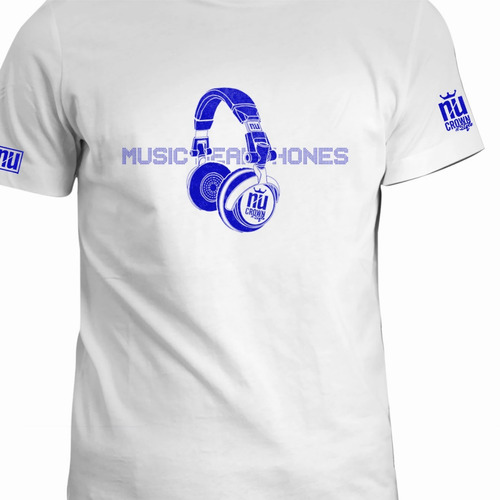 Camiseta Audifonos Estampados Hombre Mujer Nu Crown Eco Inp