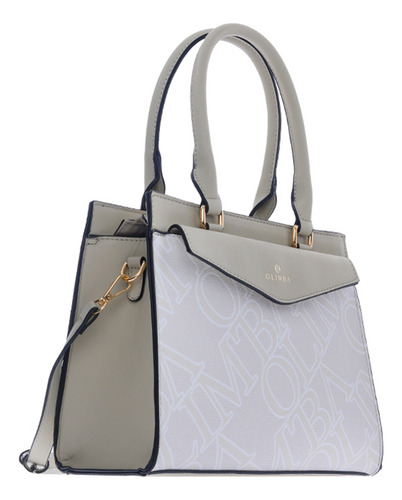 Bolsa Olimba Tote Mujer De Moda Grande Asa Doble Casual 9787 Beige Lisa Oro