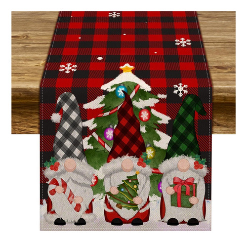 Camino De Mesa Con Diseño De Gnomo Navideño,decoración