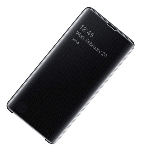 Funda Tapa Transparente Oficial P/ Galaxy S10+ S-view Negro