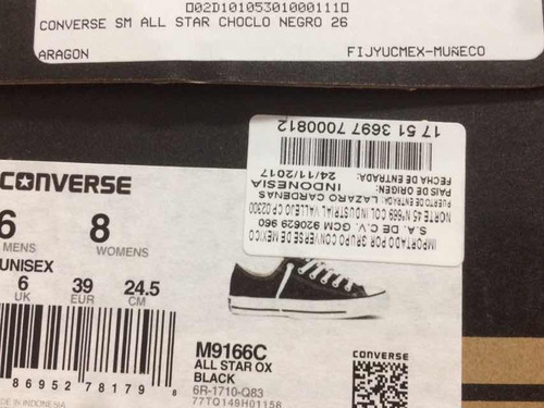 Tenis Converse Negros Choclos Originales En Su Caja 6 Mx | Mercado Libre