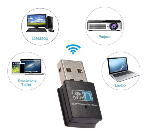 Imagen 2 de 5 de Tarjeta De Red Antena Wifi Usb 300mbps Pc Notebook Garantia