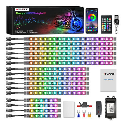 Tira Led Rgb Moto Impermeable Señal De Freno Pack X 16