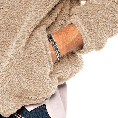 Chamarra Con Capucha Hombre Polar Afelpada Cremallera