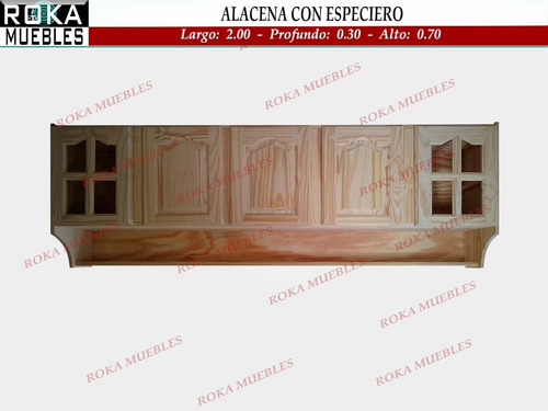 Imagen 1 de 6 de Alacena De 200 Pino Con O Sin Especiero Roka