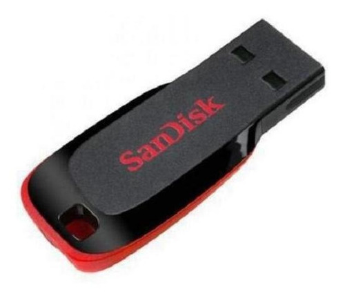 Pendrive Sandisk Cruzer Blade 64gb Z50 - Preto/vermelho