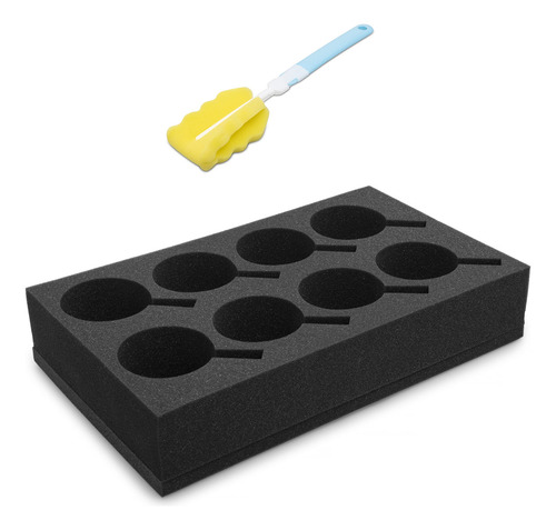 Hawetico Portavaso Espuma Para Vidrio Gris Oscuro Reforzada