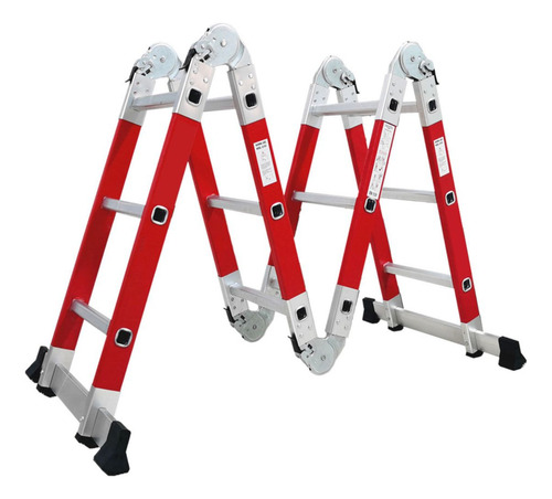 Escalera Fibra De Vidrio Multipropósito 4x4 Con 16 Peldaños