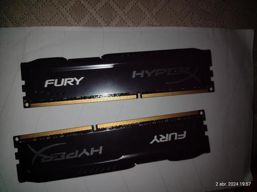 Hyperx Fury Kingston 16gb (2x8gb) Ddr3 Bk 1600mhz Impecables (Usado)