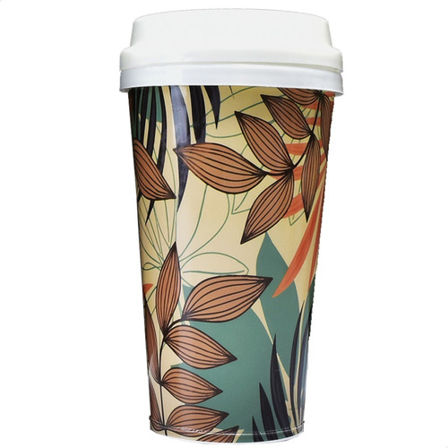 Imagen 1 de 5 de Vaso Termico Plastico Cafe Con Tapa Cup Coffee Reutilizable