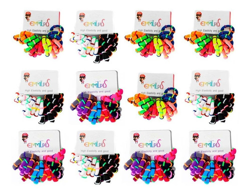 Set 240 Colets Mini Elásticos Diferentes Colores Cvl