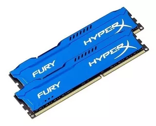 Kit 2x Memória Ram Gamer Fury Ddr3 Color Azul 8gb 1600mhz Pc