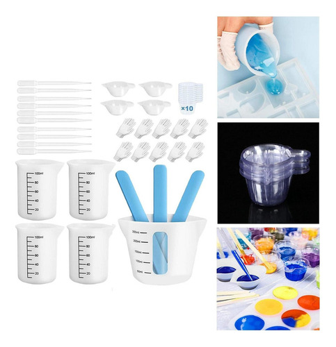 Kit De Herramientas De Tazas Medidoras De Resina De Silicona