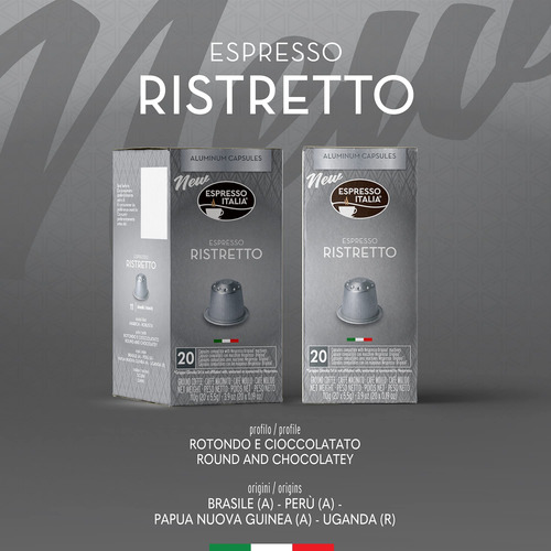 Cápsulas Compatibles Nespresso Ristretto Aluminio 100 Unidad Color
