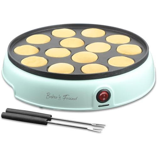 Baker's Friend Mini Pancakes Maker Machine, Dutch Mini Panca