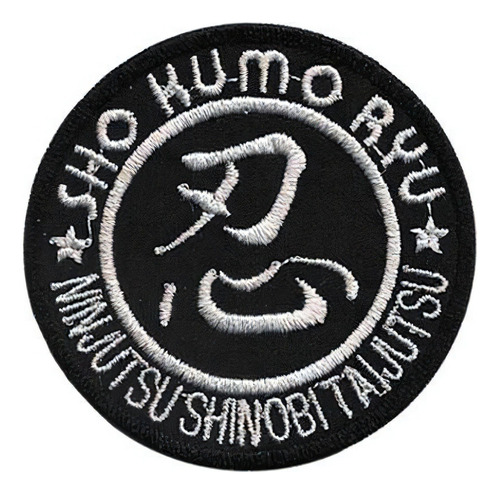 Patch Bordado Ninjutsu S. Taijutsu Com Fecho De Contato