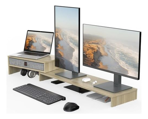 Soporte Elevador Para Monitor De Computadora Con Cajón Para