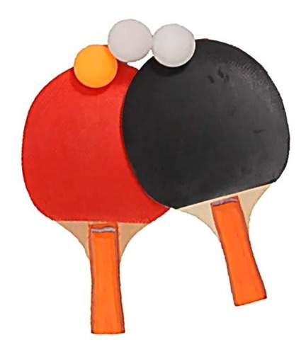 Set Raquetas Ping Pong Tenis De Mesa Rojo Negra + Pelotas