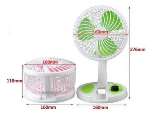 Mini Ventilador Portatil Recargable Con Linterna