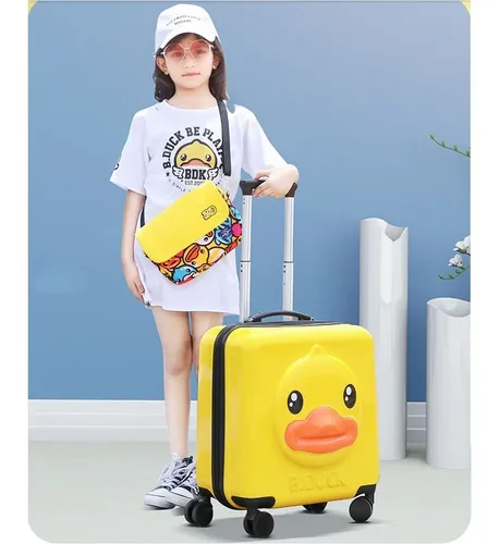 Bolso Maleta Cuadrada De Viaje Para Ni os Cara Pato 18