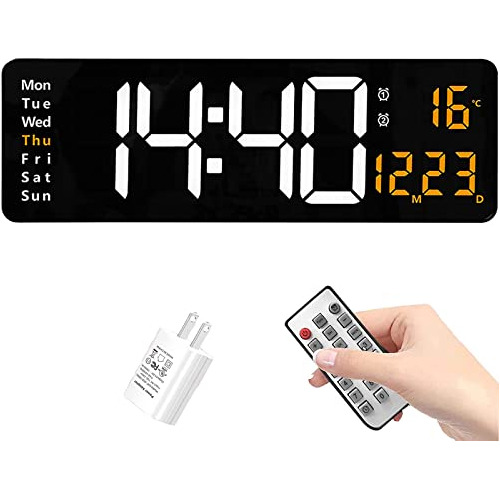 Reloj De Pared Digital Control Remoto, Pantalla Grande ...