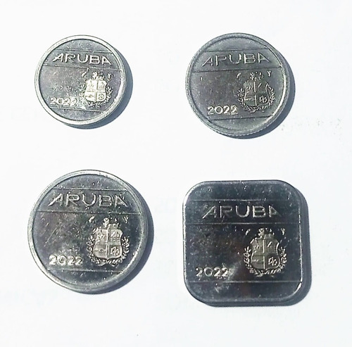 Set De 4 Monedas De Aruba 5-10-25 Y 50 Cents. Vf+ -2022