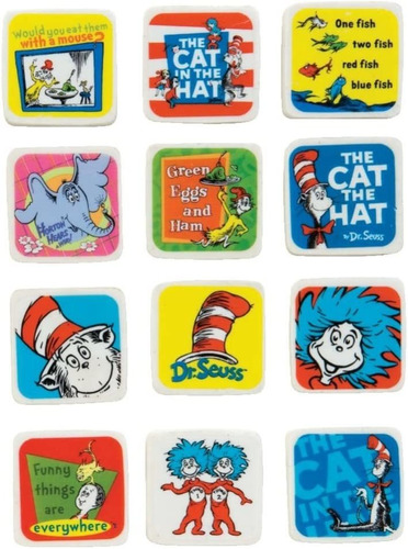 Raymond Geddes Dr. Seuss Character Erasers For Kids (pack Of