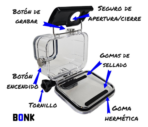 Funda Sumergible Para Gopro 12 11 10 Y 9 / 20 Piezas Transparente