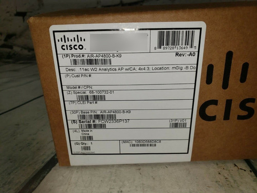 Cisco Aironet Air-ap4800-b-k9 Punto Acceso Inalambrico